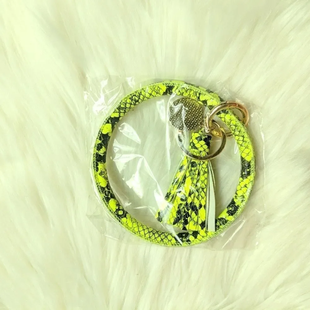 Wristlet bangle keychain bracelet tassel keyring